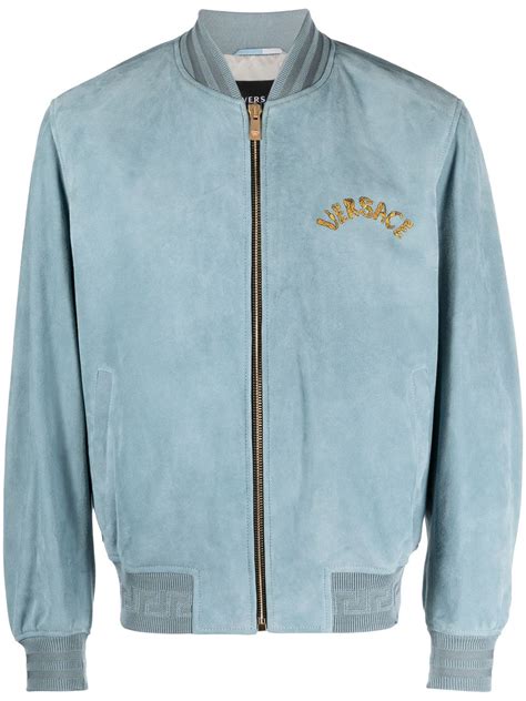 versace collection mesh inset suede jacket